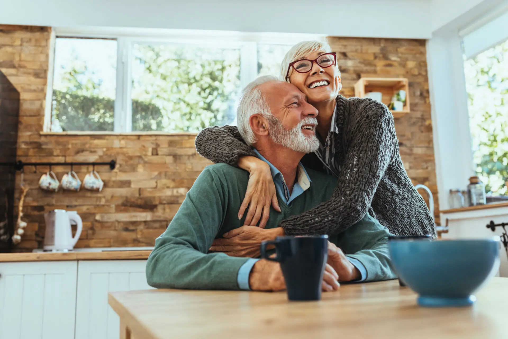 Shot of a senior couple hugging