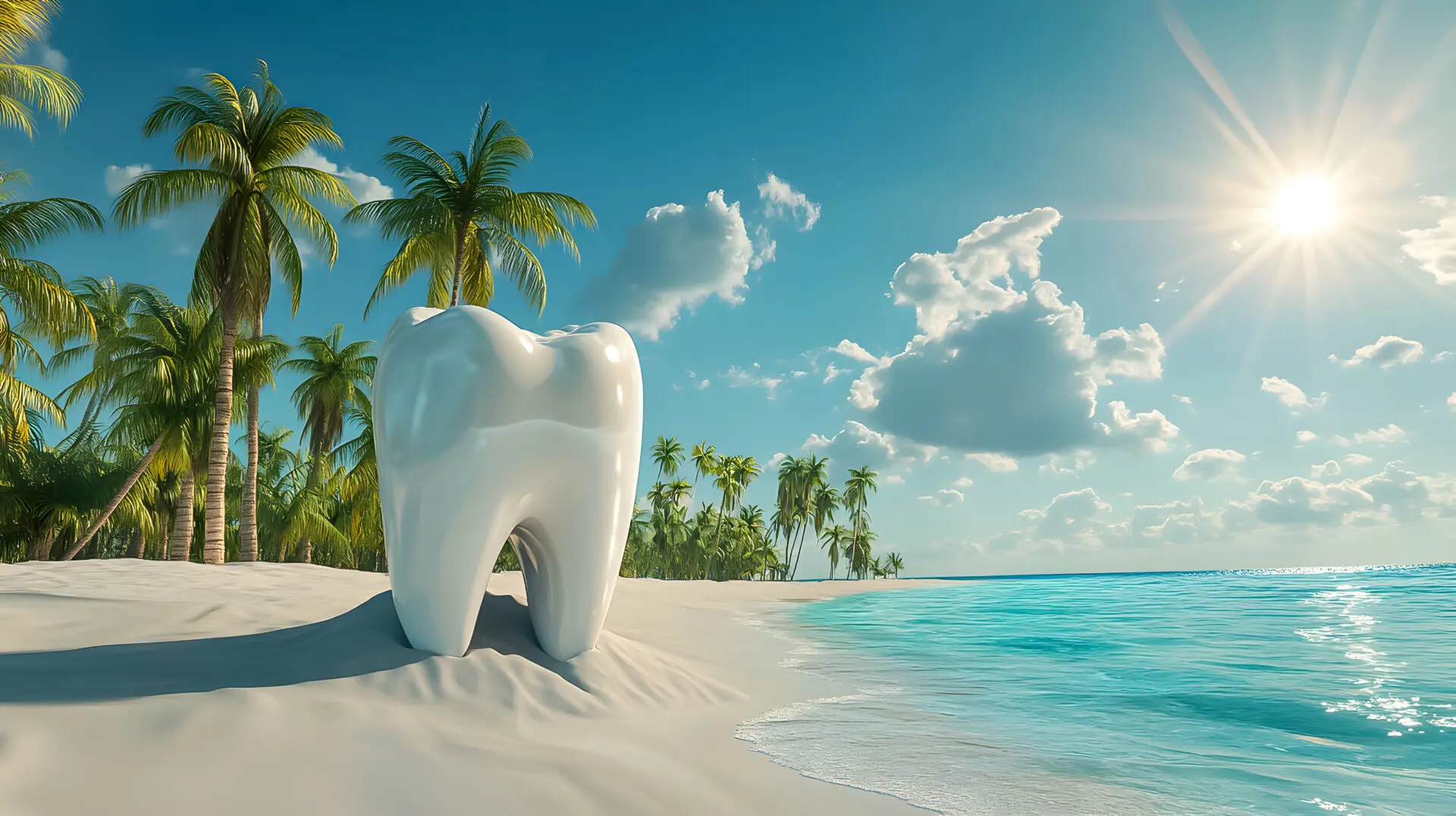 Giant tooth sculpture by the beach highlights the increase in dental tourism